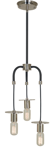 Framburg 4893 PB/MBLACK - 3-Light Polished Brass/Matte Black Juliette Pendant